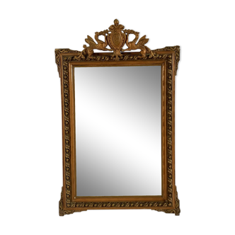 Mirror Napoleon III, gilded with pediment - 105x67cm