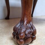 Chippendale Bergere Armchair, Carved Mahogany with Cane and Lion Claw Ball