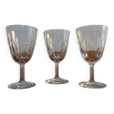 3 verres à vin cuit/ porto anciens cristal de Baccarat modèle CASSINO - 11 cm