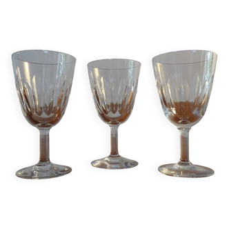 3 verres à vin cuit/ porto anciens cristal de Baccarat modèle CASSINO - 11 cm