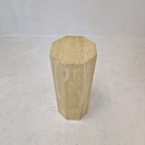 Italian travertine side table or pedestal, 1980's