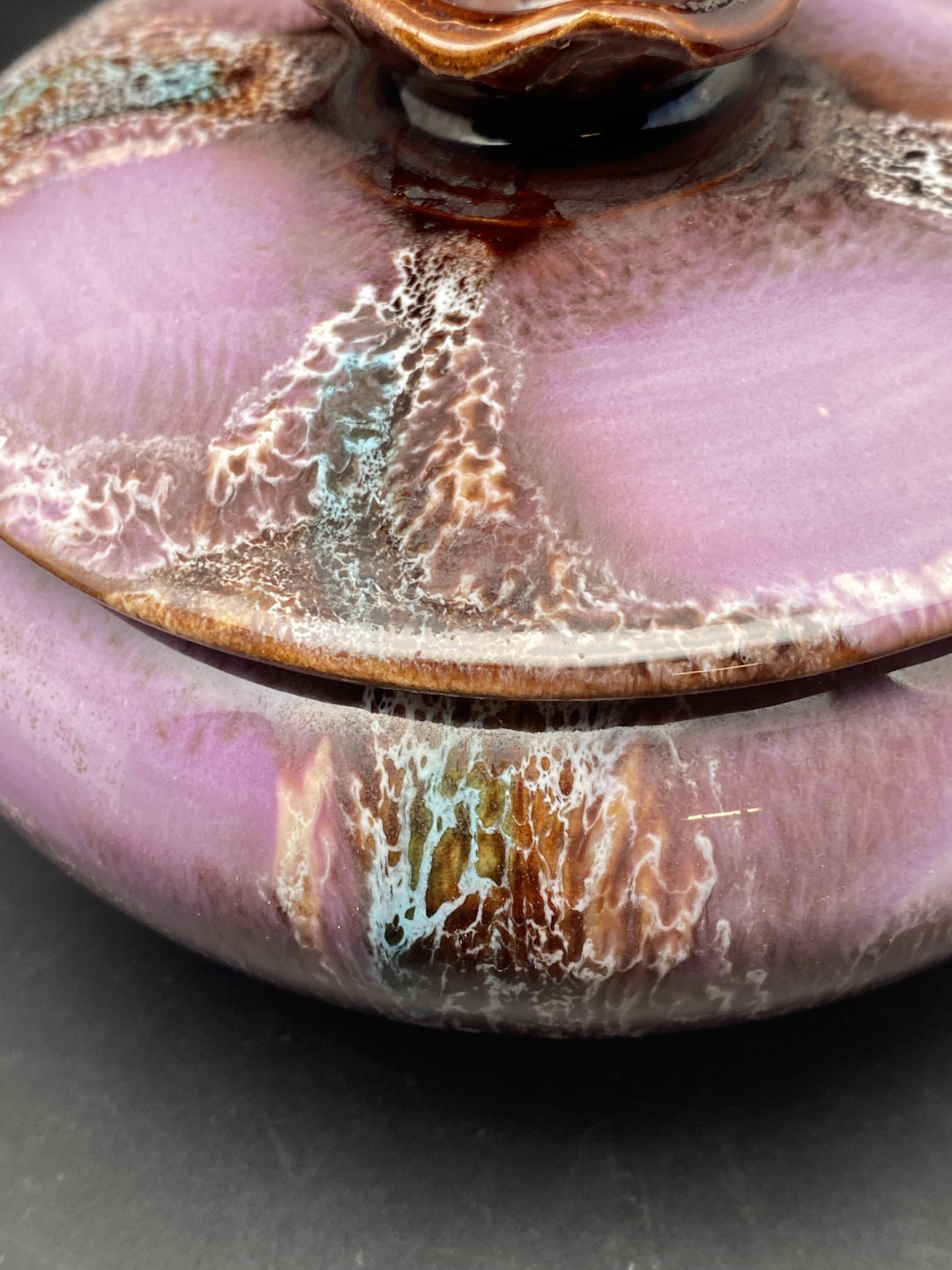 Purple round ceramic box