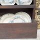 Antique wooden plate rack cupboard.
