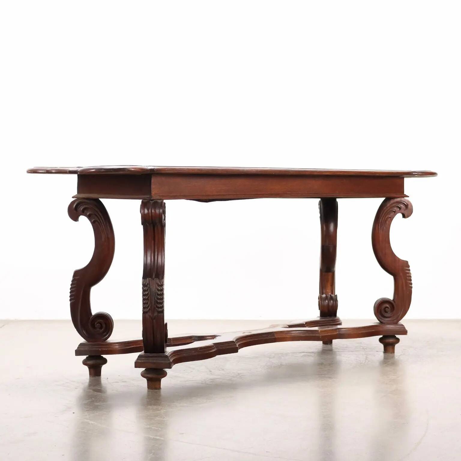 Antique poplar desk with a small drawer, Italy, early 20th century.