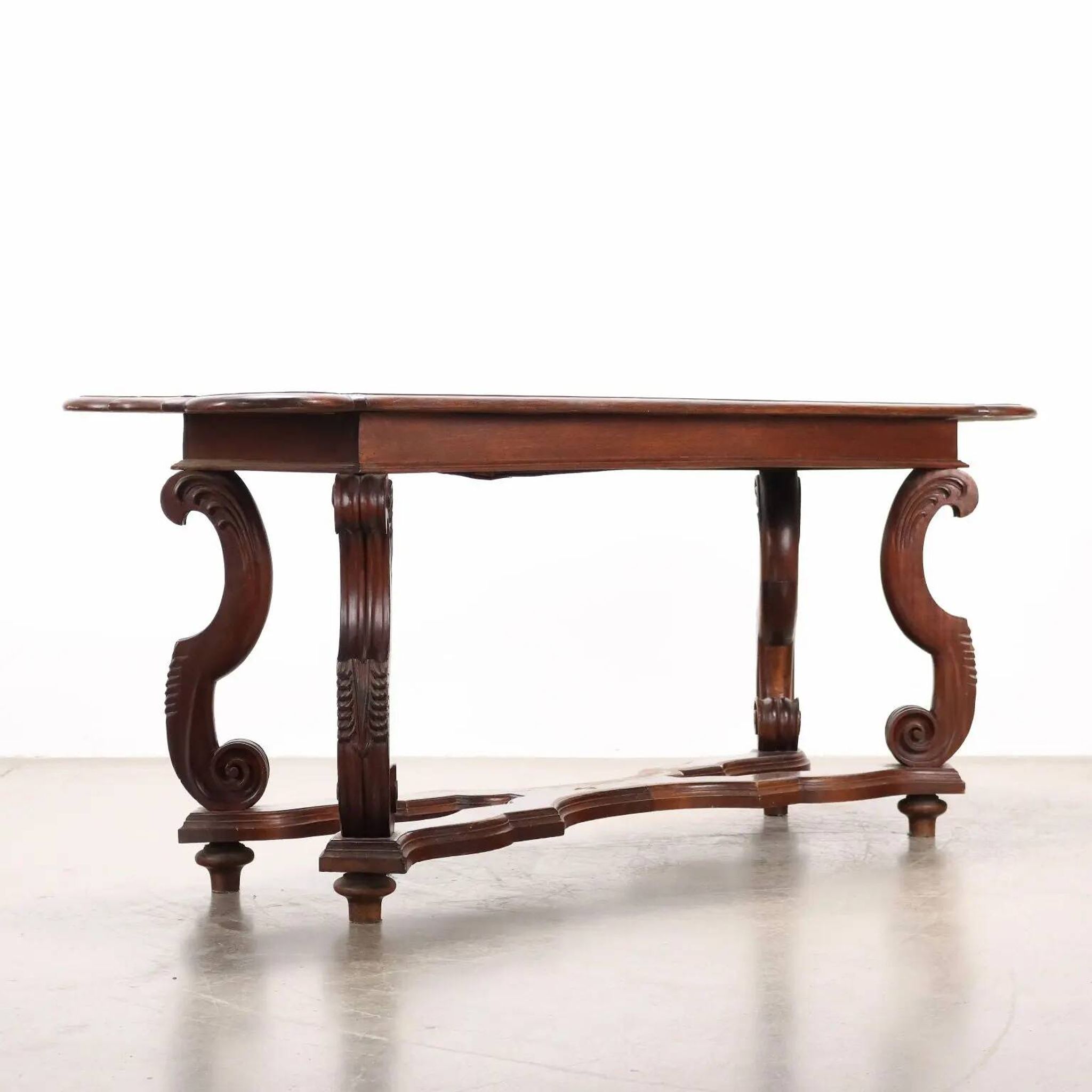 Antique poplar desk with a small drawer, Italy, early 20th century.