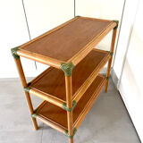 Low bamboo and rattan shelf from the 80s