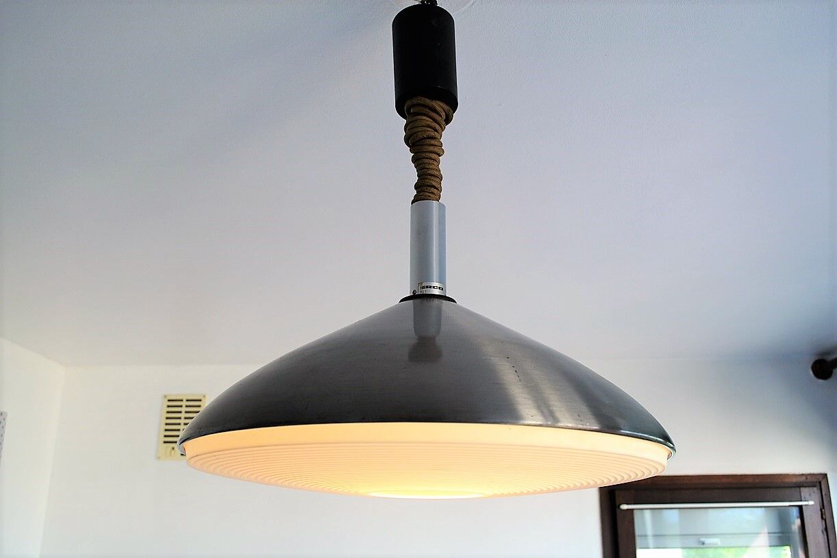 Vintage aluminum  hanging brushed ERCO - Germany s 1970