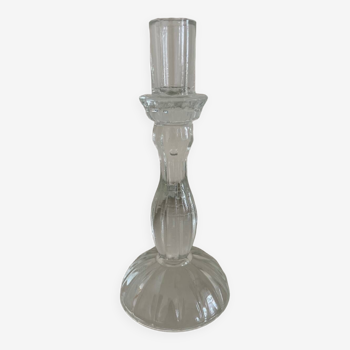 Molded glass candle holder