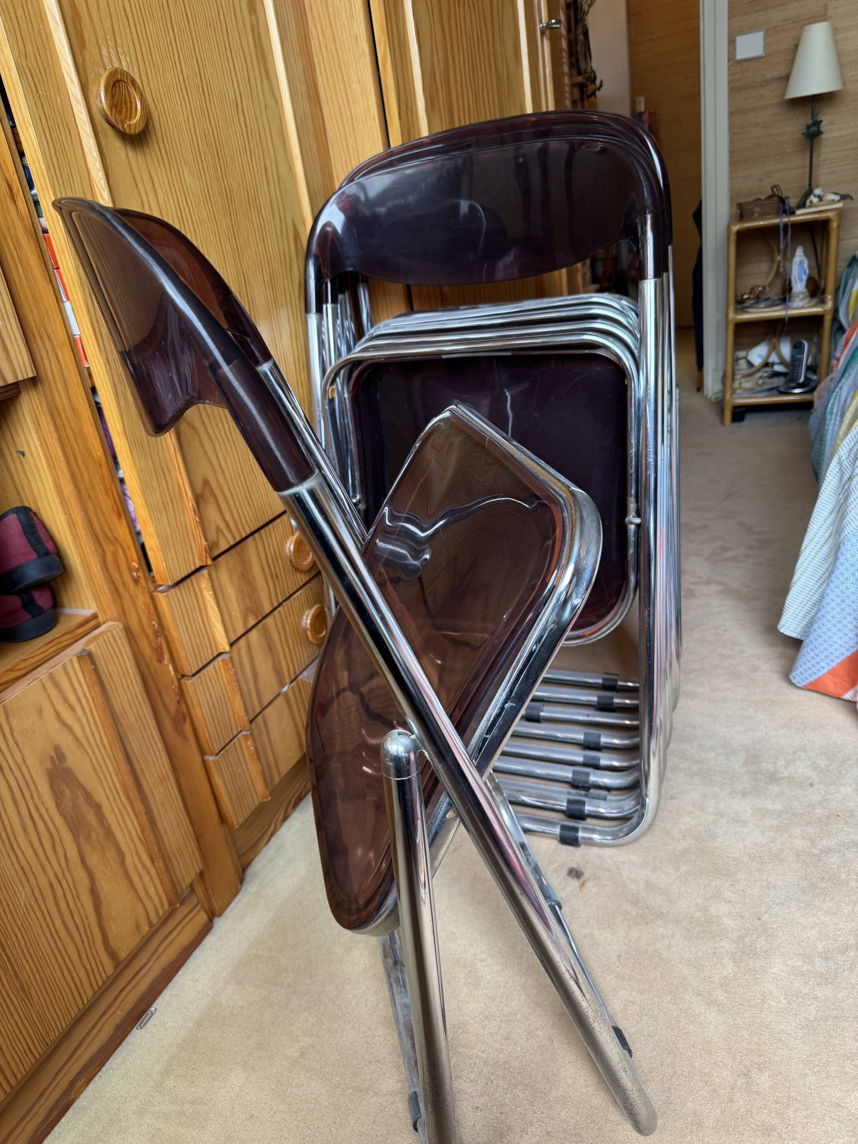 Set of 6 plia style chairs from the 1960s/70s.