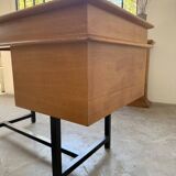 Modernist 50s oak metal desk