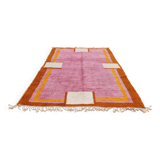 Large pink Berber rug 290x210 cm thick Handmade – Bohemian chic style