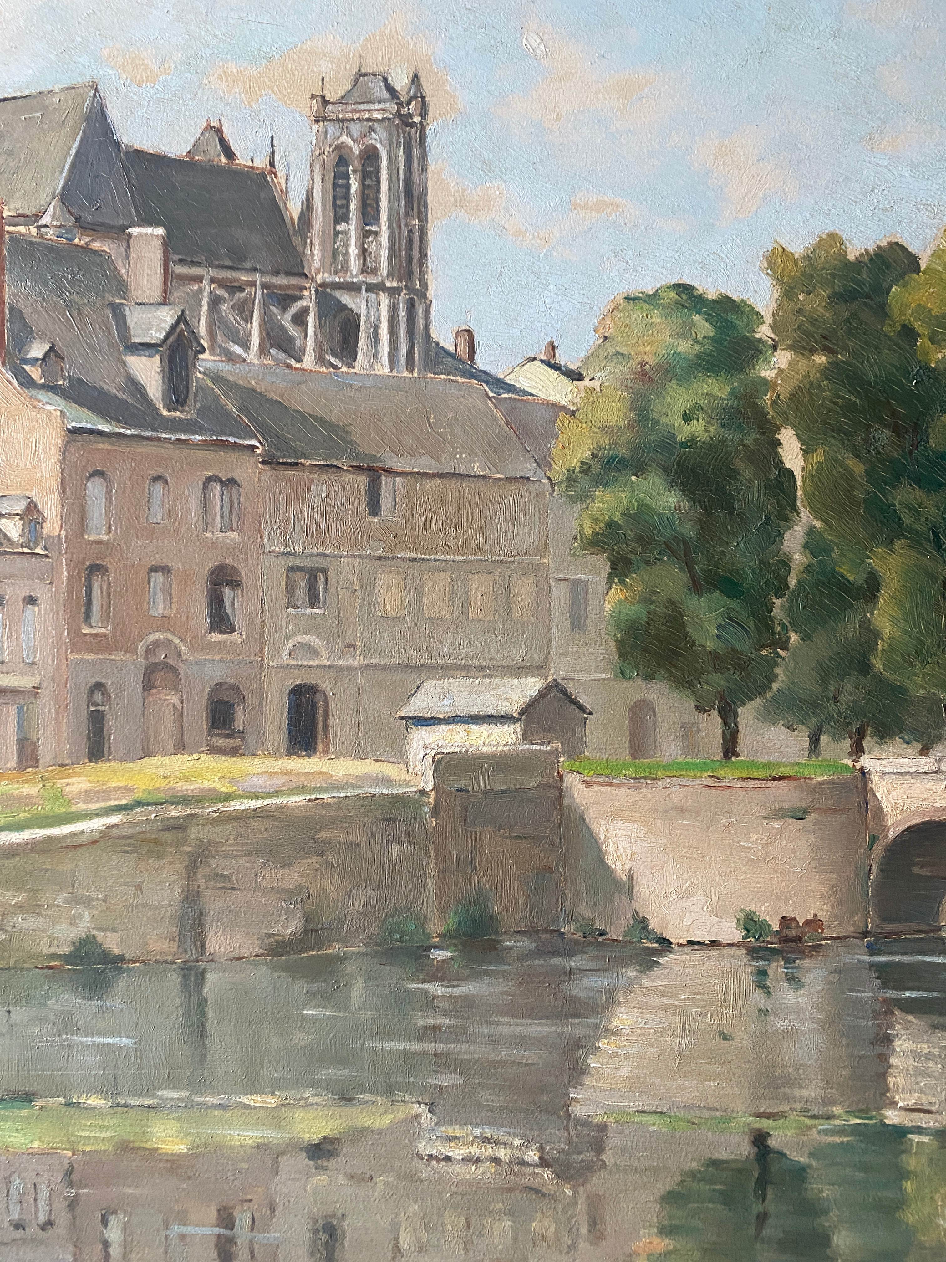 HSP painting "Amiens Cathedral from the bridge of the Cange" (Somme)