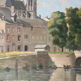 HSP painting "Amiens Cathedral from the bridge of the Cange" (Somme)