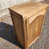 Old small vintage oak 1-door cabinet