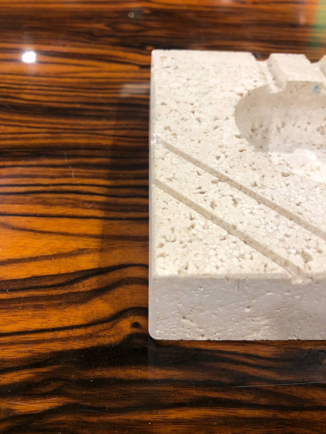 Cendrier en travertin Cerri Nestore Italy 1980