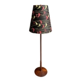 Danish Teak floor lamp with Black and Red , Yellow shade 1960s