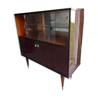 Showcase storage Mahogany lacquered vintage