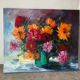 Oil on canvas "Dahlias", 1990s