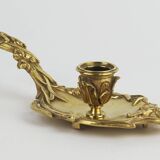 Art Nouveau candle holder in bronze by A Vogt