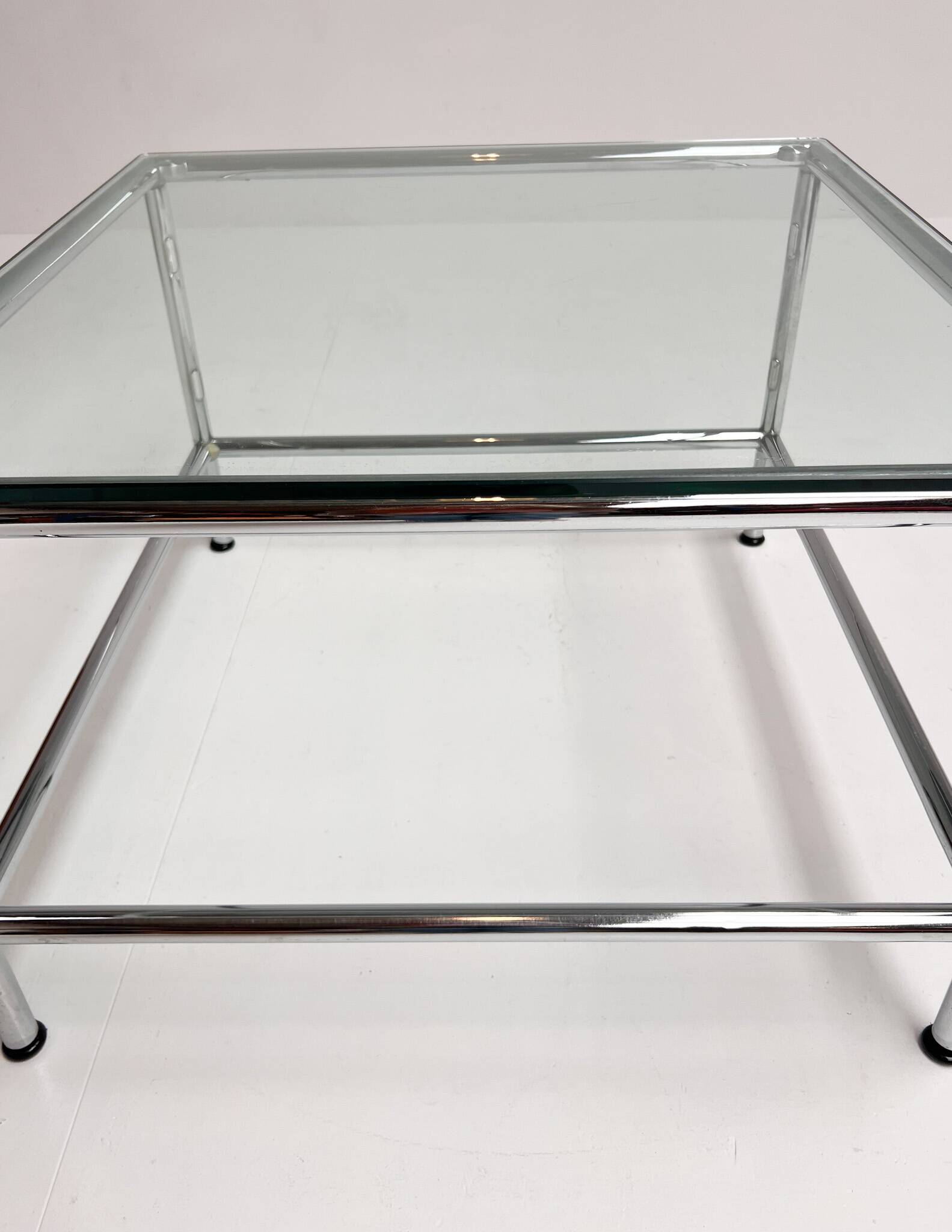 Square glass coffee table 71 x 71 cm, 1990s