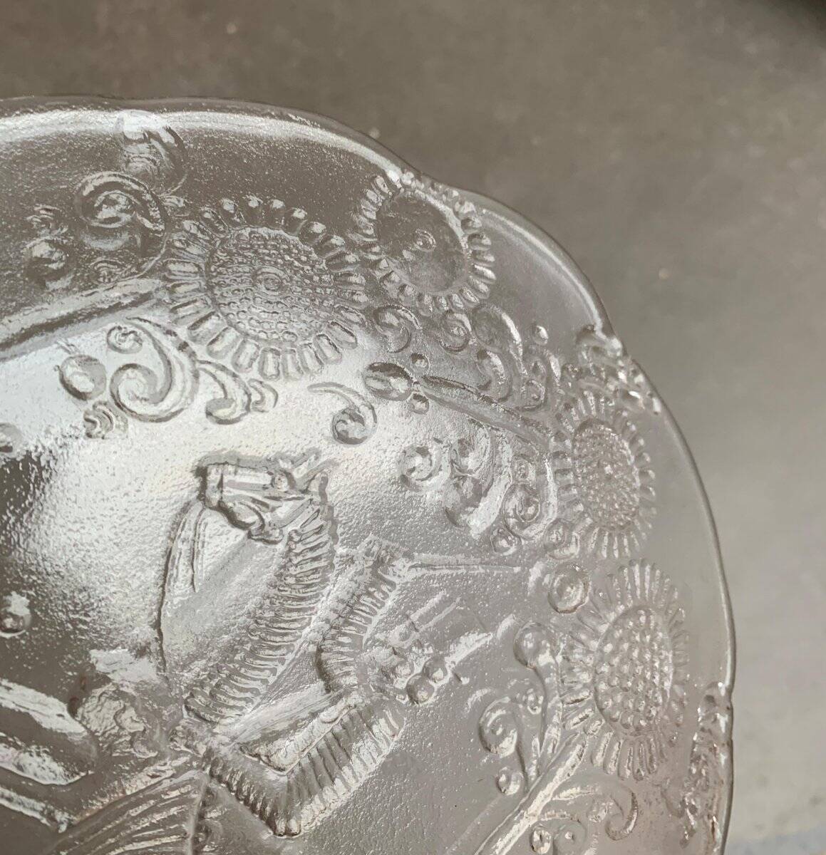 Vintage Swedish glass plate Doran by Goran Warff for Kosta Boda