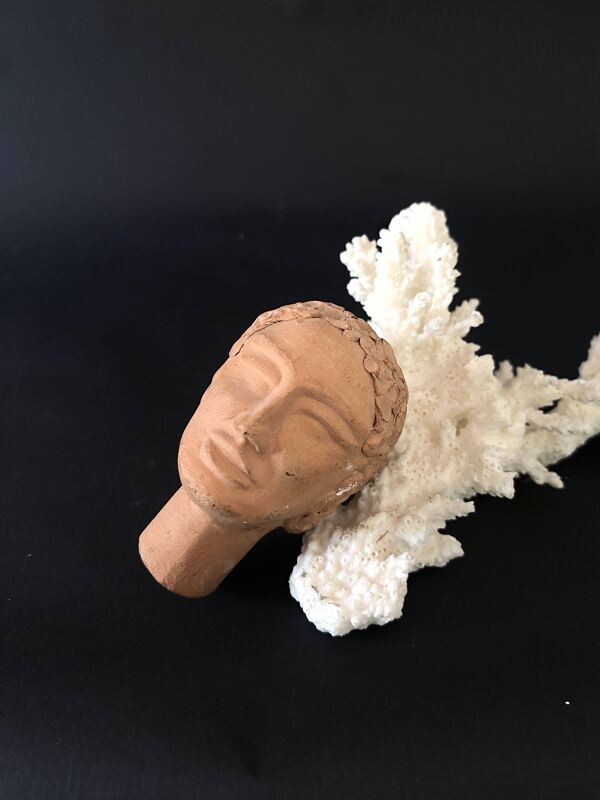 Mini Tête sculptée tête cuite