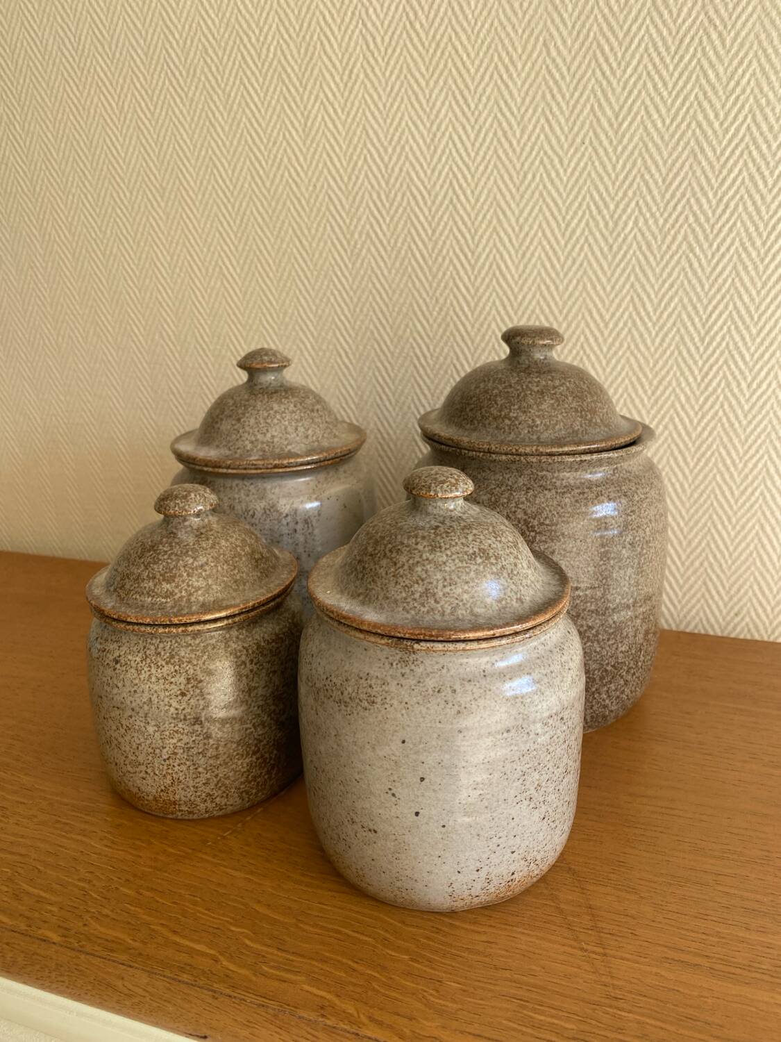 Stoneware kitchen pot signed CR