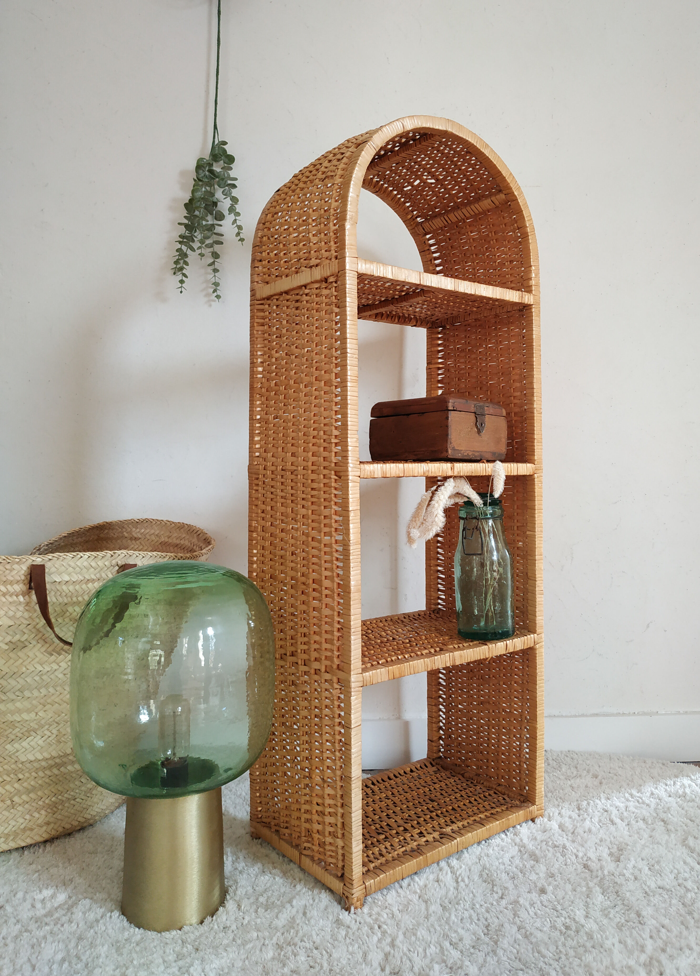 Vintage rattan shelf