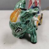 Unique "donkey" table lamp in ceramic with a harlequin pattern, Italy 1970s