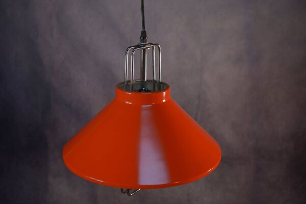Suspension design métal laqué orange 1970's