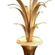 Pair of palm lamps in gilded brass – Maison Boulanger, circa 1980