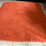 Orange chenille double bed cover