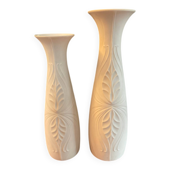 Pair of Op Art vases KPM Germany porcelain from the 1960s.