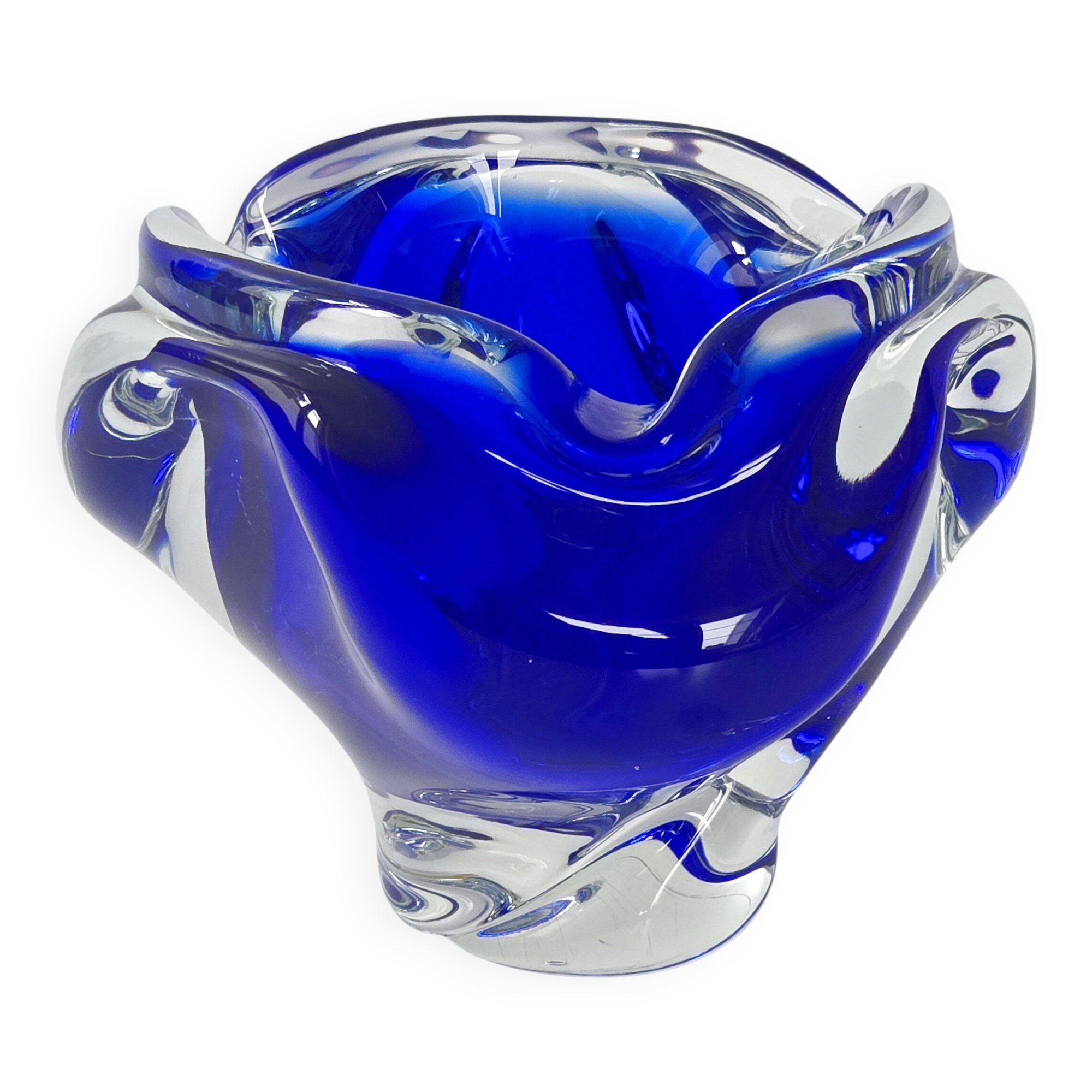 Cendrier vintage 1960 en verre de Murano