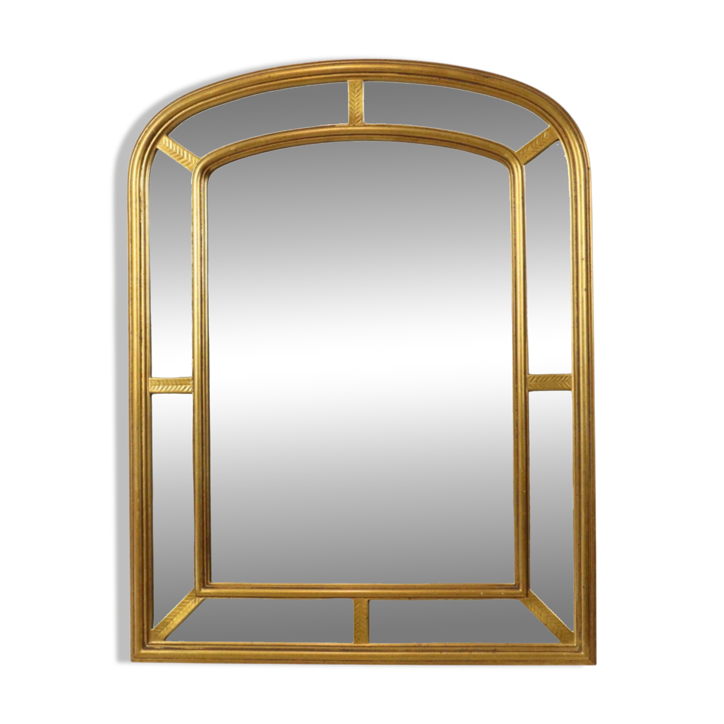 Hollywood Regency Gold Arch Mirror by Deknudt, 80cm