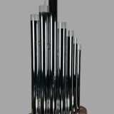 Grande lampe orgue de  sciolari des années 70 en métal chromé et marbre