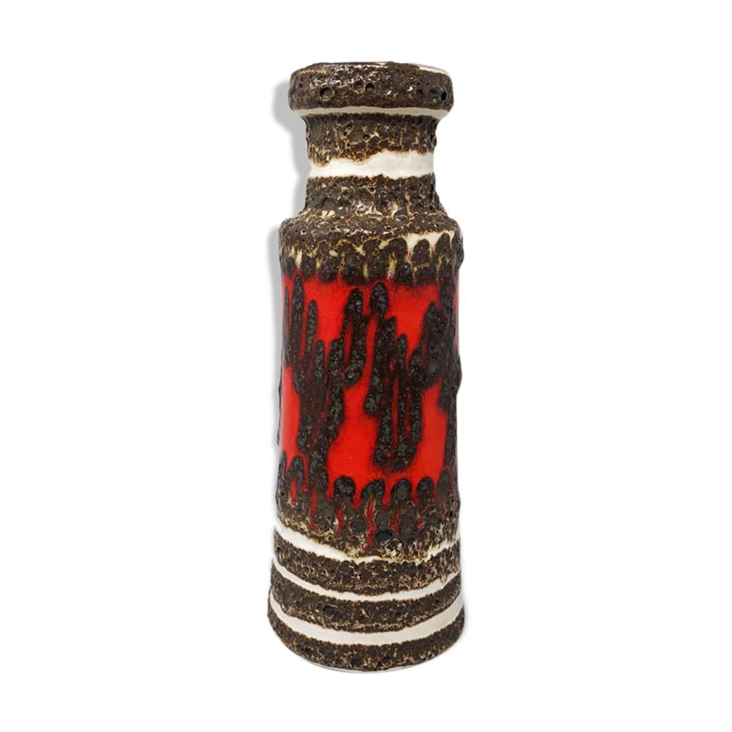 1970s Stunning Original Big Scheurich Lava Vase 205-32