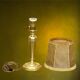Solid brass table lamp with parchment effect shade – 1950s-60s