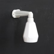 Wall lamp, swan collar porcelain, white opaline glass tulip, art deco, 1930