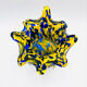 Vase Josef Hospodka Chřibská Macchia Blue Yellow Bohemian Glass 60s