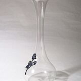 Glass soliflore vase with tin flower