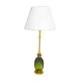 Pineapple lamp brass glass 60s