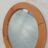 Round elm mirror, 80's