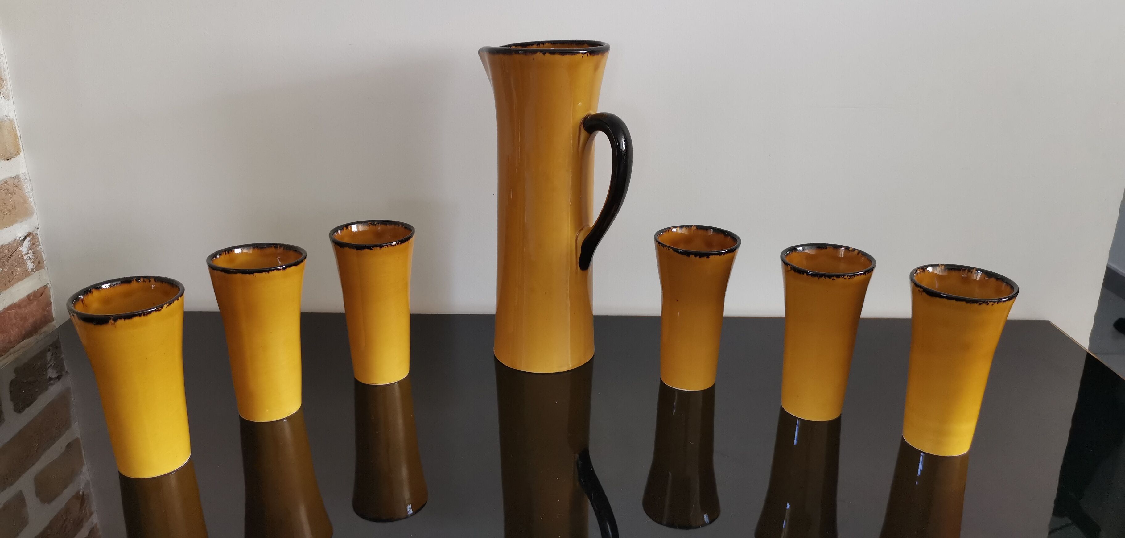 Vintage orangeade service by Claude Paci, Vallauris (Gladys model)