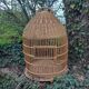 Antique rattan parrot cage 85 cm high