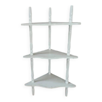 Étagère d'angle en bois laquée blanche