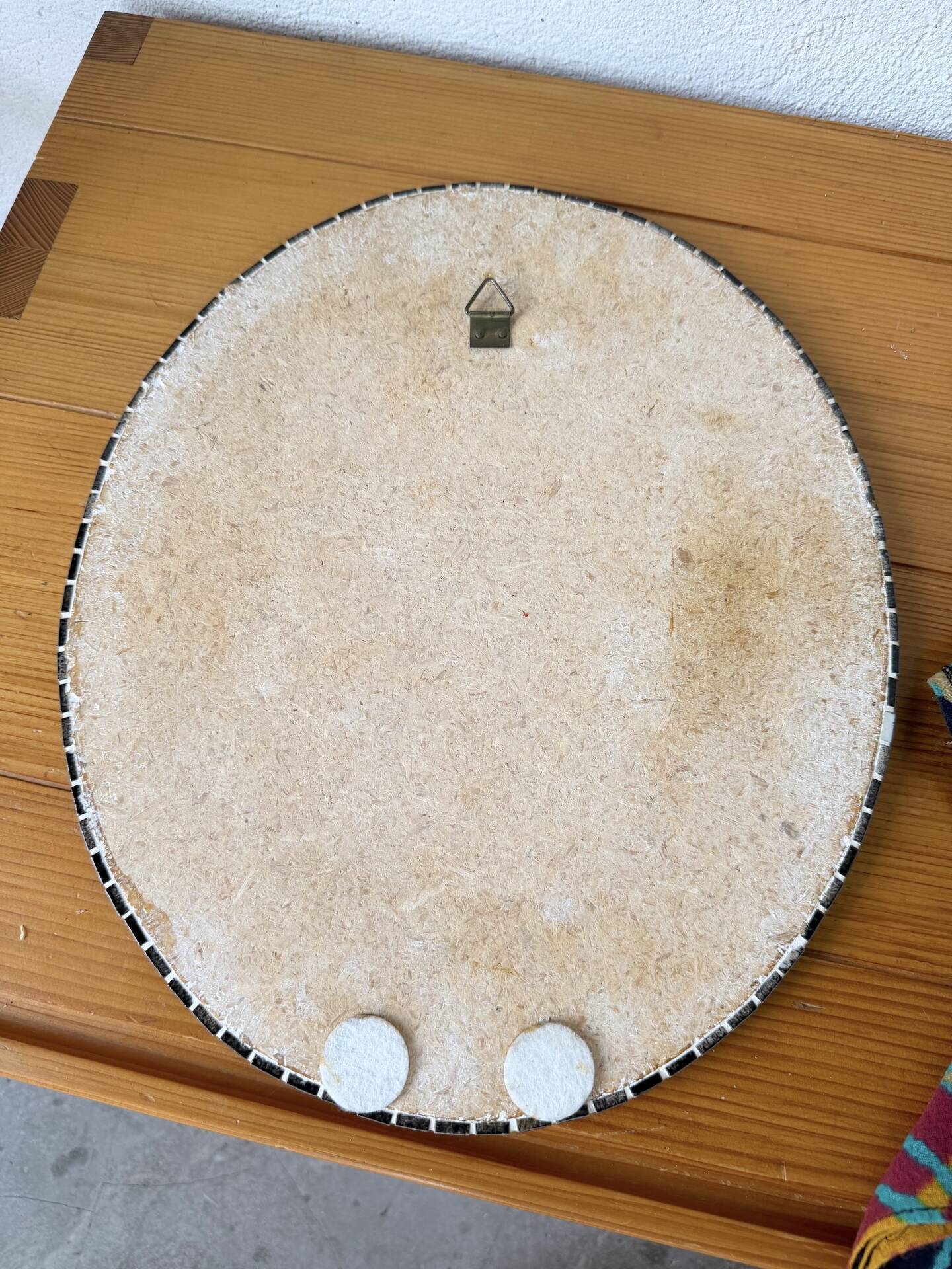Oval ceramic mosaic mirror from the 50s/60s.