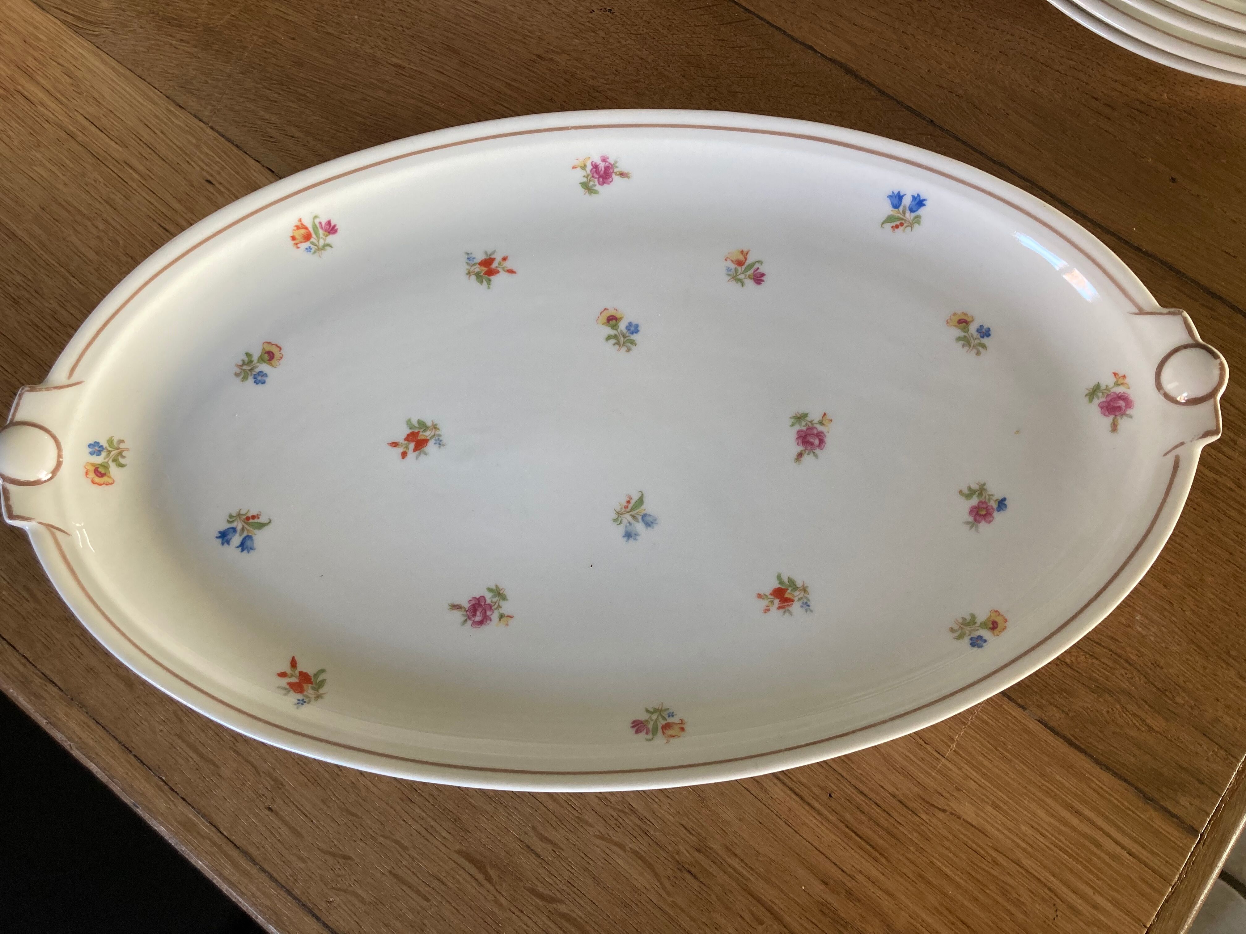 Limoges porcelain service with flowers