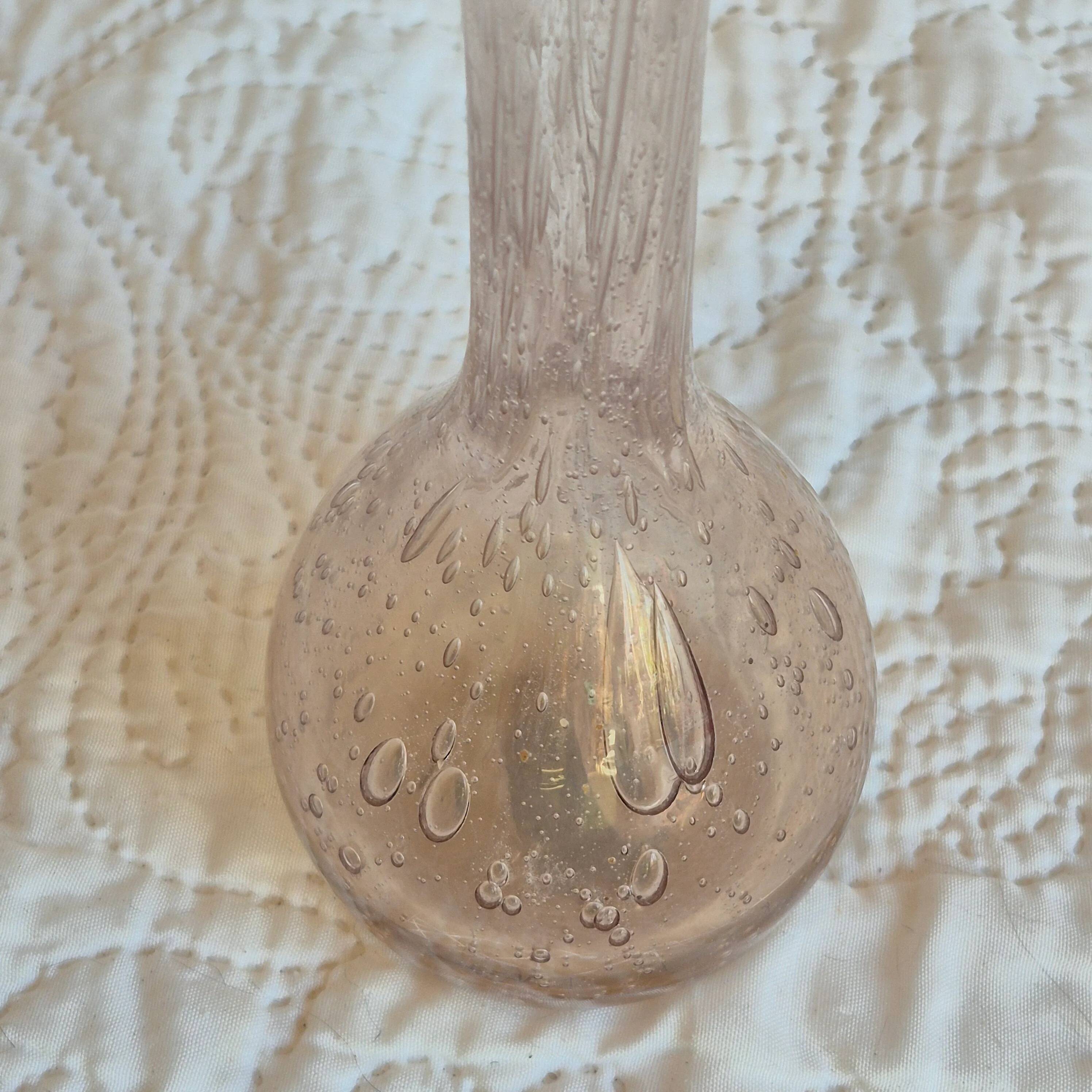 La Rochère pink bubble glass soliflore vase – mouth-blown
