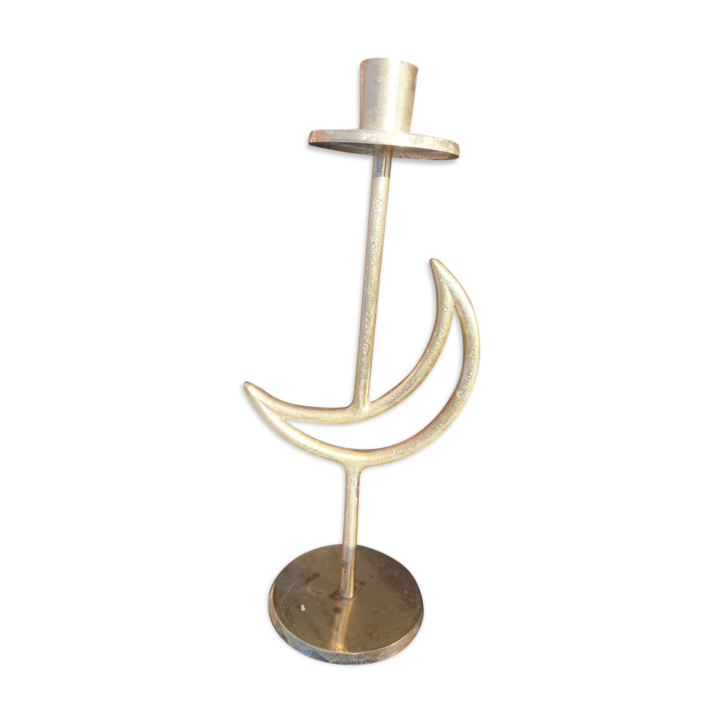 Golden metal moon candlestick